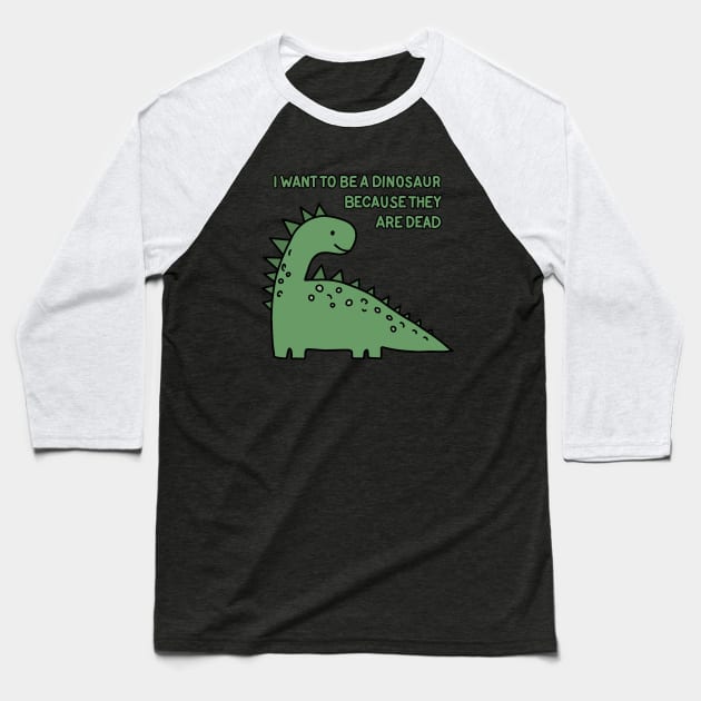 Dinosaur drawing Baseball T-Shirt by valentinahramov